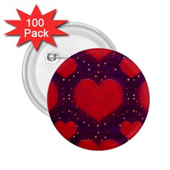 Galaxy Hearts Grunge Style Pattern 2 25  Button (100 Pack) by dflcprints