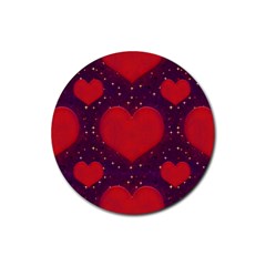 Galaxy Hearts Grunge Style Pattern Drink Coasters 4 Pack (round) by dflcprints