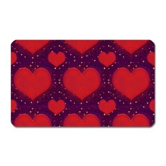 Galaxy Hearts Grunge Style Pattern Magnet (rectangular) by dflcprints