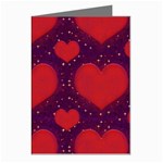 Galaxy Hearts Grunge Style Pattern Greeting Card (8 Pack) Left