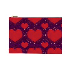 Galaxy Hearts Grunge Style Pattern Cosmetic Bag (large) by dflcprints