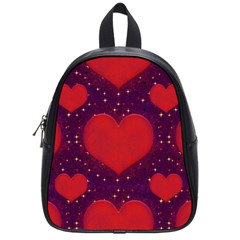 Galaxy Hearts Grunge Style Pattern School Bag (small) by dflcprints