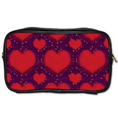 Galaxy Hearts Grunge Style Pattern Travel Toiletry Bag (two Sides) by dflcprints