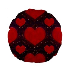 Galaxy Hearts Grunge Style Pattern 15  Premium Flano Round Cushion  by dflcprints