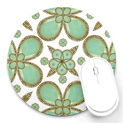 Luxury Decorative Pattern Collage 8  Mouse Pad (round) by dflcprints