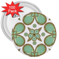 Luxury Decorative Pattern Collage 3  Button (100 Pack) by dflcprints