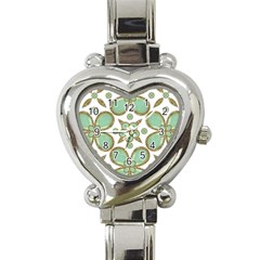 Luxury Decorative Pattern Collage Heart Italian Charm Watch  by dflcprints