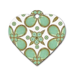 Luxury Decorative Pattern Collage Dog Tag Heart (two Sided) by dflcprints