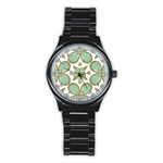 Luxury Decorative Pattern Collage Sport Metal Watch (Black) Front