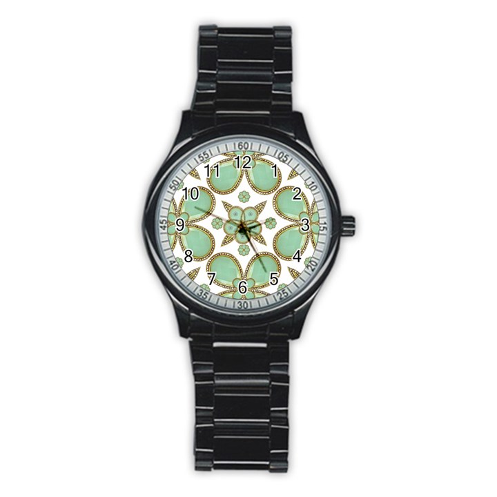 Luxury Decorative Pattern Collage Sport Metal Watch (Black)