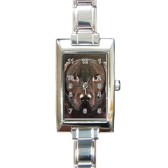 Chocolate Lab Rectangular Italian Charm Watch