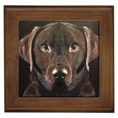 Chocolate Lab Framed Ceramic Tile by LabsandRetrievers