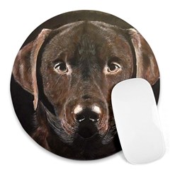 Chocolate Lab 8  Mouse Pad (round) by LabsandRetrievers