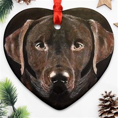 Chocolate Lab Heart Ornament