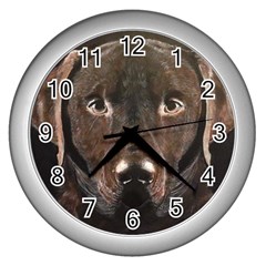 Chocolate Lab Wall Clock (silver)