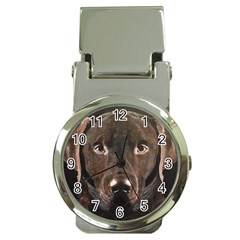 Chocolate Lab Money Clip With Watch