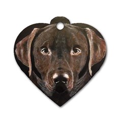 Chocolate Lab Dog Tag Heart (one Sided)  by LabsandRetrievers