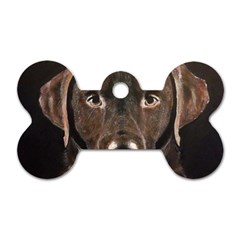 Chocolate Lab Dog Tag Bone (two Sided)