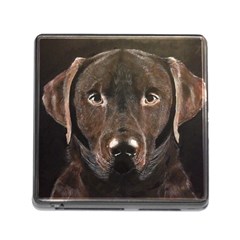 Chocolate Lab Memory Card Reader With Storage (square) by LabsandRetrievers