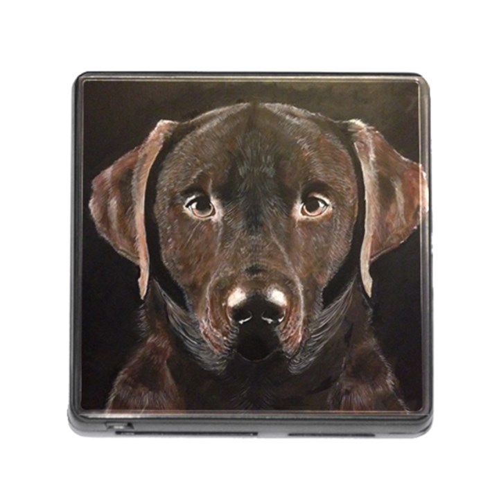 Chocolate Lab Memory Card Reader with Storage (Square)