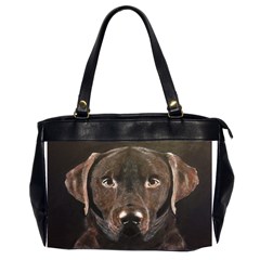 Chocolate Lab Oversize Office Handbag (two Sides)