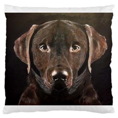 Chocolate Lab Large Cushion Case (single Sided)  by LabsandRetrievers