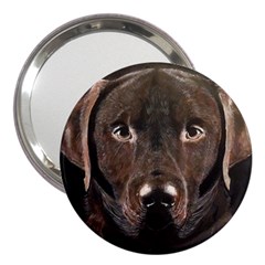 Chocolate Lab 3  Handbag Mirror