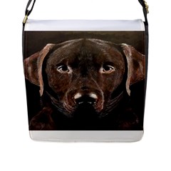 Chocolate Lab Flap Closure Messenger Bag (large)