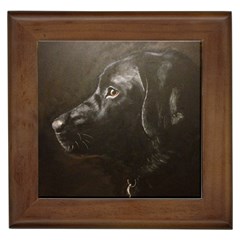 Black Lab Framed Ceramic Tile by LabsandRetrievers