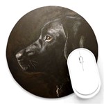 Black Lab 8  Mouse Pad (Round) Front