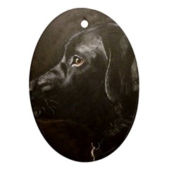 Black Lab Oval Ornament by LabsandRetrievers