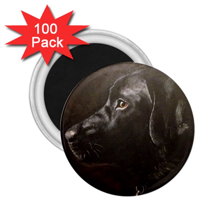 Black Lab 2.25  Button Magnet (100 pack)