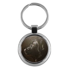 Black Lab Key Chain (round)