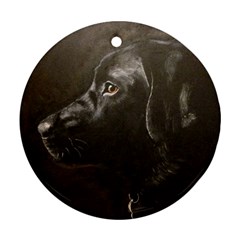 Black Lab Round Ornament (two Sides)