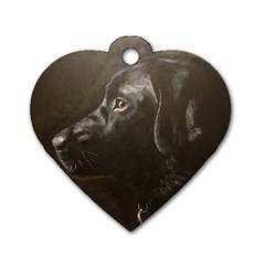 Black Lab Dog Tag Heart (one Sided)  by LabsandRetrievers