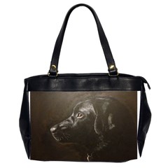 Black Lab Oversize Office Handbag (two Sides)