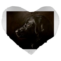 Black Lab 19  Premium Heart Shape Cushion