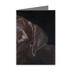 Inquisitive Chocolate Lab Mini Greeting Card