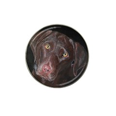 Inquisitive Chocolate Lab Golf Ball Marker (for Hat Clip)