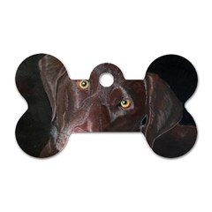 Inquisitive Chocolate Lab Dog Tag Bone (one Sided)