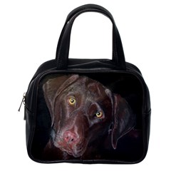 Inquisitive Chocolate Lab Classic Handbag (one Side) by LabsandRetrievers