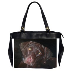 Inquisitive Chocolate Lab Oversize Office Handbag (two Sides)