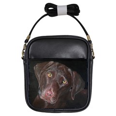 Inquisitive Chocolate Lab Girl s Sling Bag by LabsandRetrievers