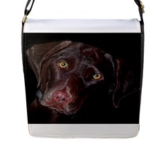 Inquisitive Chocolate Lab Flap Closure Messenger Bag (large) by LabsandRetrievers