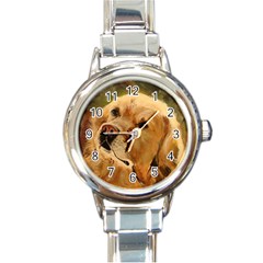 Golden Retriever Round Italian Charm Watch