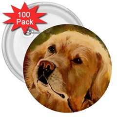 Golden Retriever 3  Button (100 Pack)