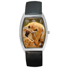 Golden Retriever Tonneau Leather Watch