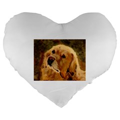 Golden Retriever 19  Premium Flano Heart Shape Cushion