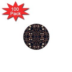 Victorian Style Grunge Pattern 1  Mini Button (100 Pack) by dflcprints