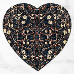 Victorian Style Grunge Pattern Jigsaw Puzzle (heart) by dflcprints